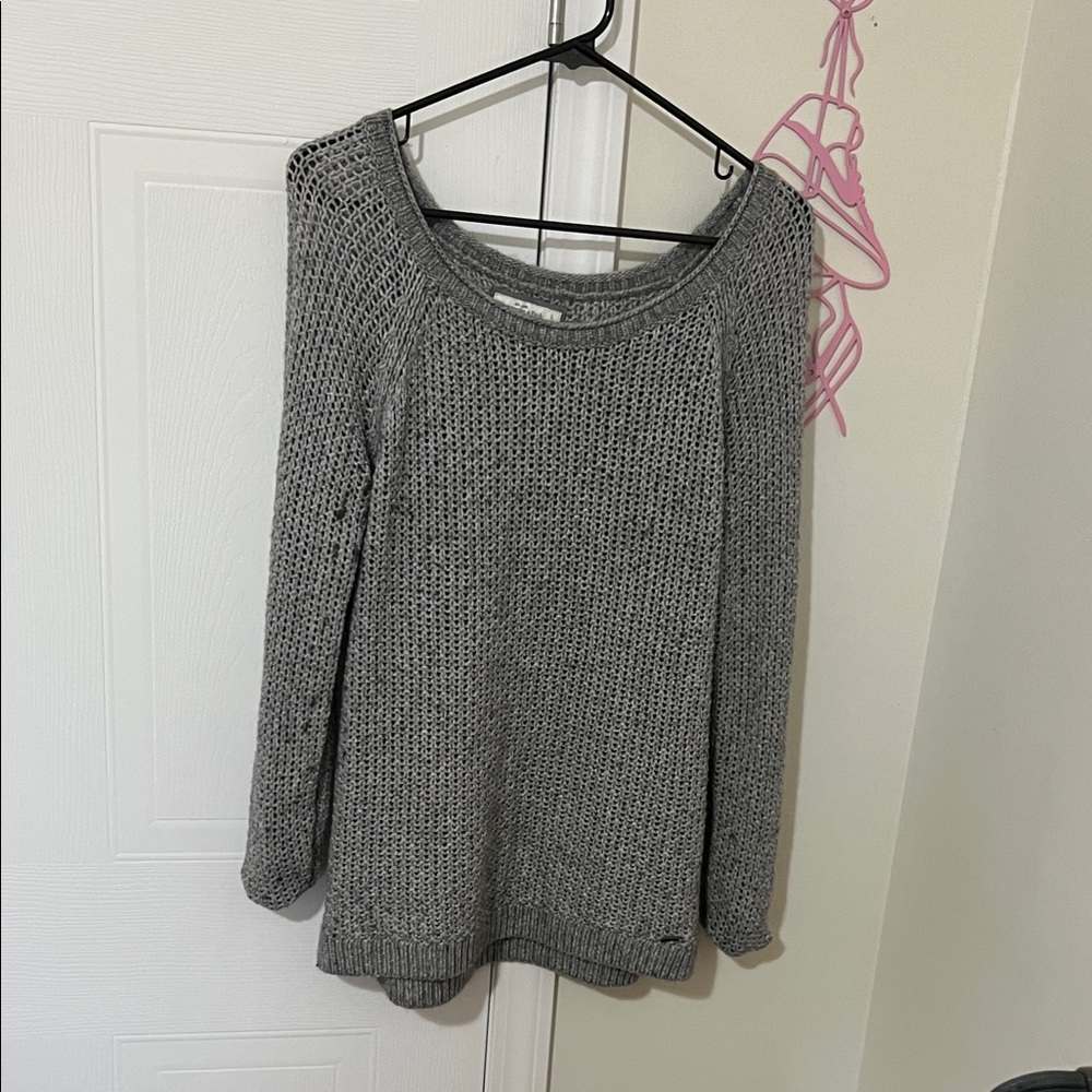 Abercrombie & Fitch Heather Gray Knit Sweater